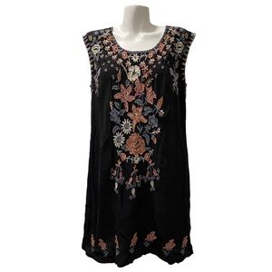 Biya Johnny Was Embroidered Floral Sleeveless Dress